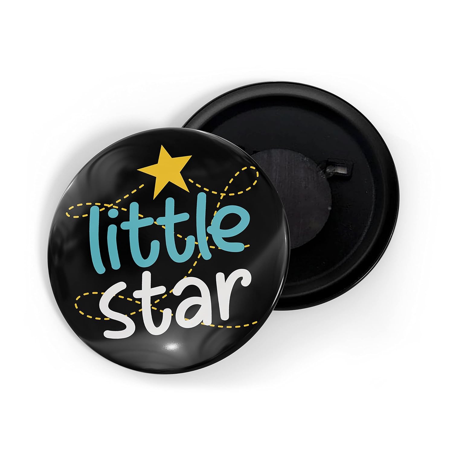 dhcrafts Fridge Magnet Black Little Star Glossy Finish Design Pack of 1 (58mm)